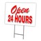 Signmission Open 24 Hours Yard Sign & Stake outdoor plastic coroplast window, C-1824 Open 24 Hours C-1824 Open 24 Hours - alternate 1